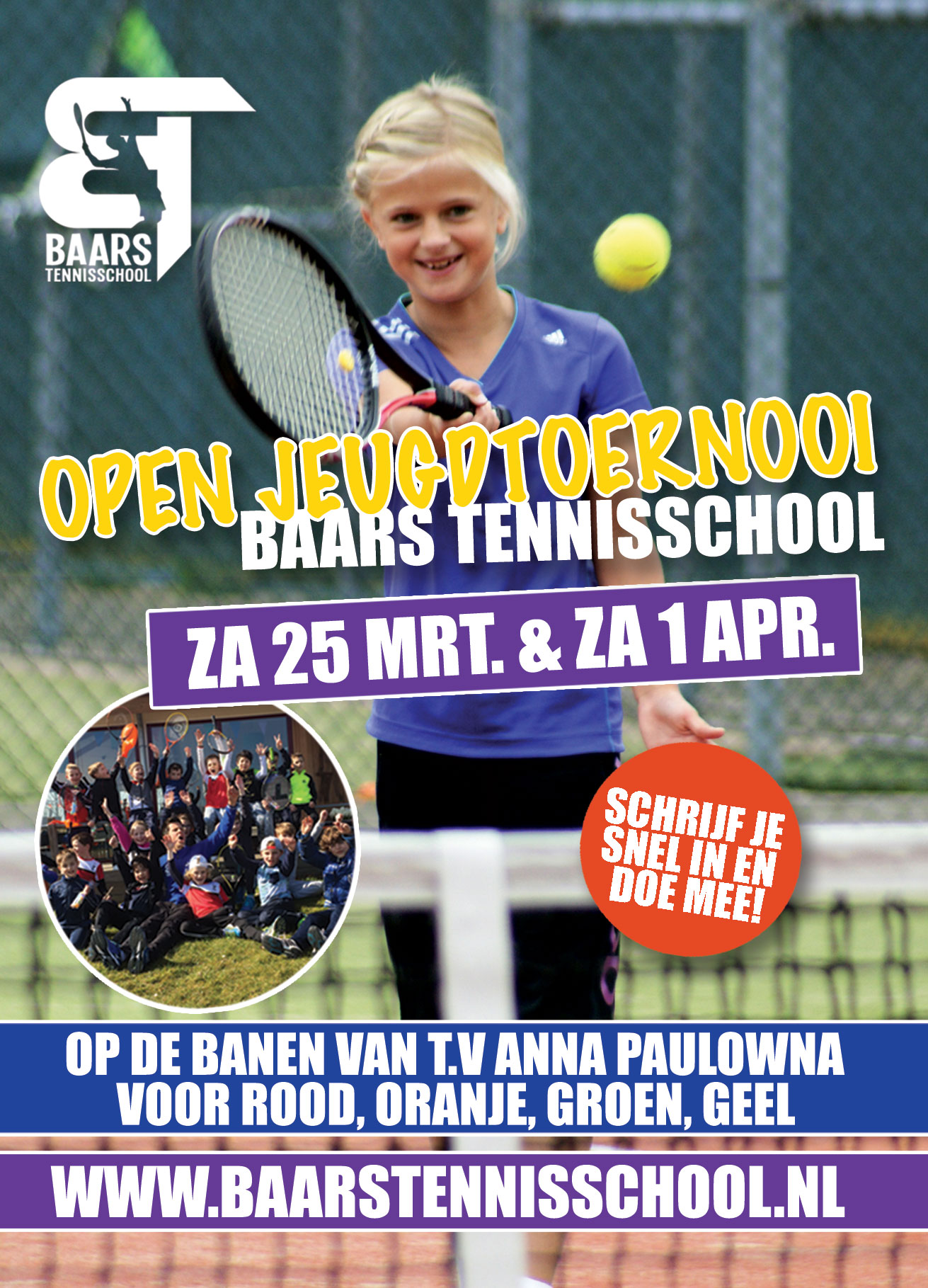 Flyer Open Jeugdtoernooi Baars Tennisschool 2017 